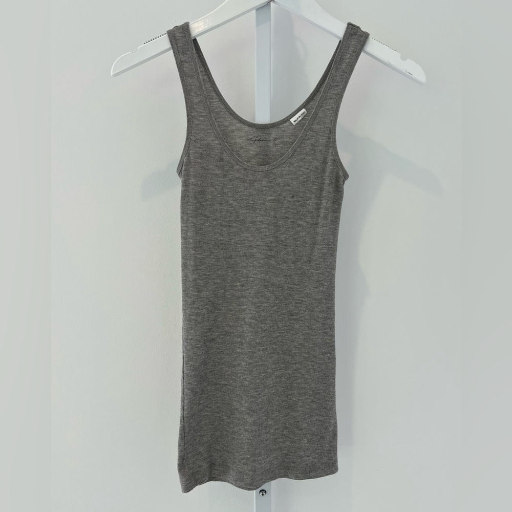 STEPHANIE B GRAY PIMA COTTON TANK TOP SIZE S NWOTS!